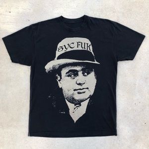 Rare Syc Fuk Al Capone by Bucky Bakes Black Double-Sided Graphic Tee - Size L